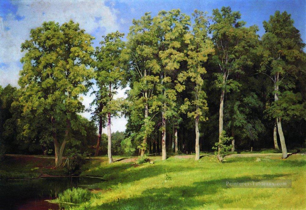 bosquet par l’étang preobrazhenskoye 1896 paysage classique Ivan Ivanovitch Peintures à l'huile